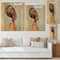 Designart - Portrait of Afro American Woman With Turban III - Modern Print on Natural Pine Wood